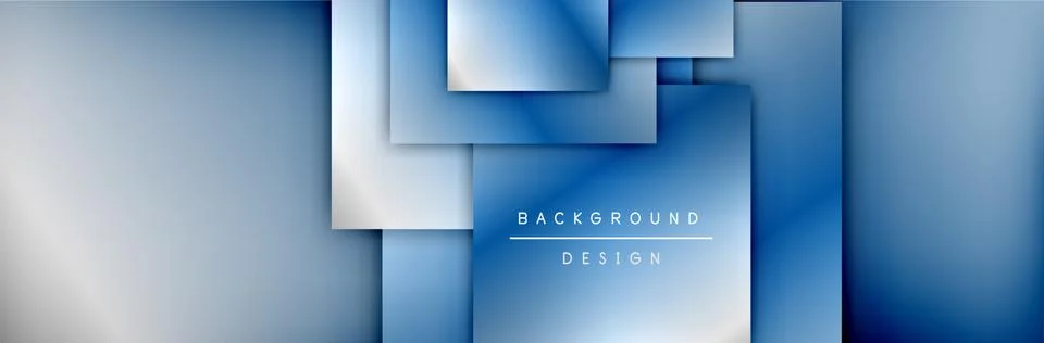 Square shapes composition geometric abstract background. 3D shadow effects and Stock Illustration