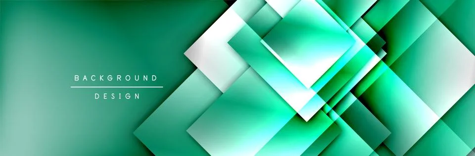 Square shapes composition geometric abstract background. 3D shadow effects and Illustrazione stock