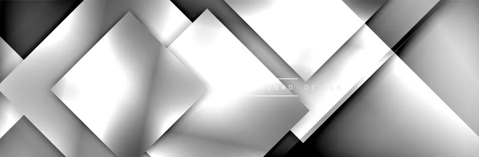 Square shapes composition geometric abstract background. 3D shadow effects and Illustrazione stock