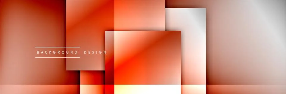 Square shapes composition geometric abstract background. 3D shadow effects and Illustrazione stock