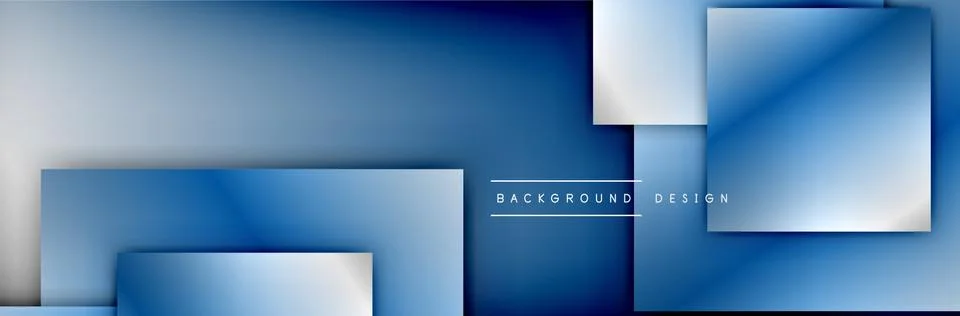 Square shapes composition geometric abstract background. 3D shadow effects and Stock Illustration