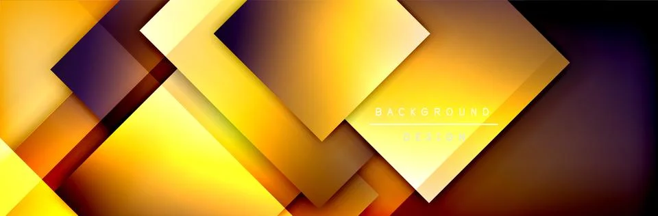 Square shapes composition geometric abstract background. 3D shadow effects and Stock Illustration
