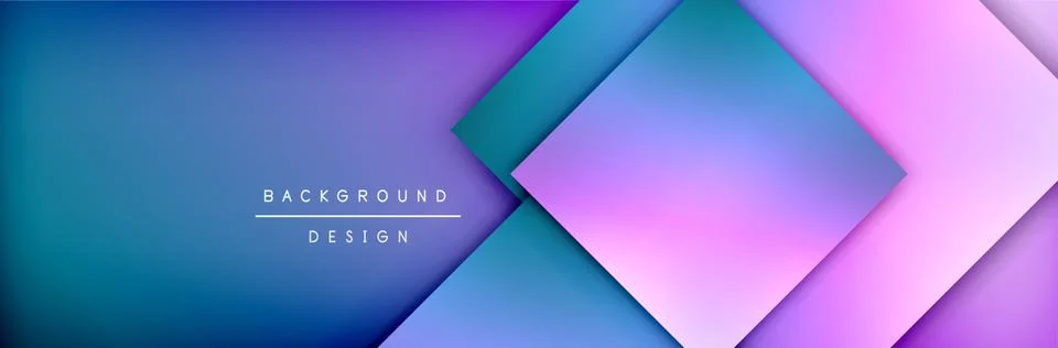 Square shapes composition geometric abstract background. 3D shadow effects and Illustrazione stock