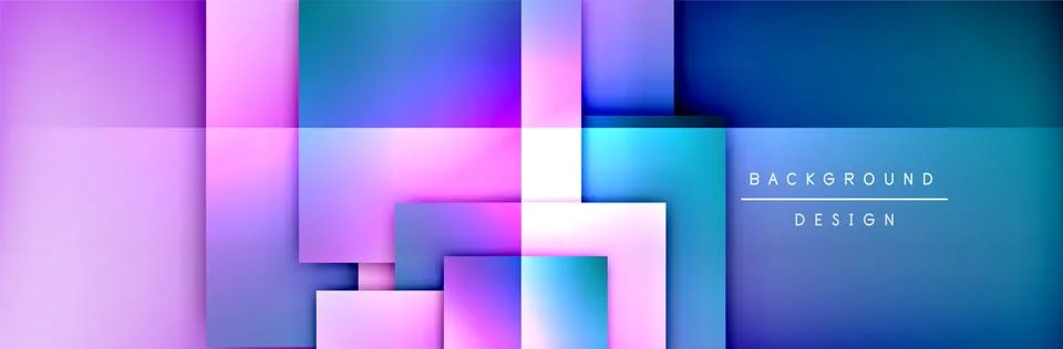 Square shapes composition geometric abstract background. 3D shadow effects and Stock Illustration
