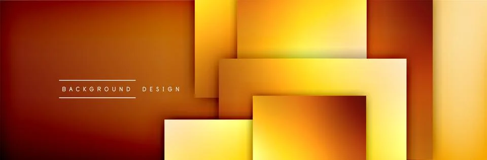 Square shapes composition geometric abstract background. 3D shadow effects and Stock Illustration