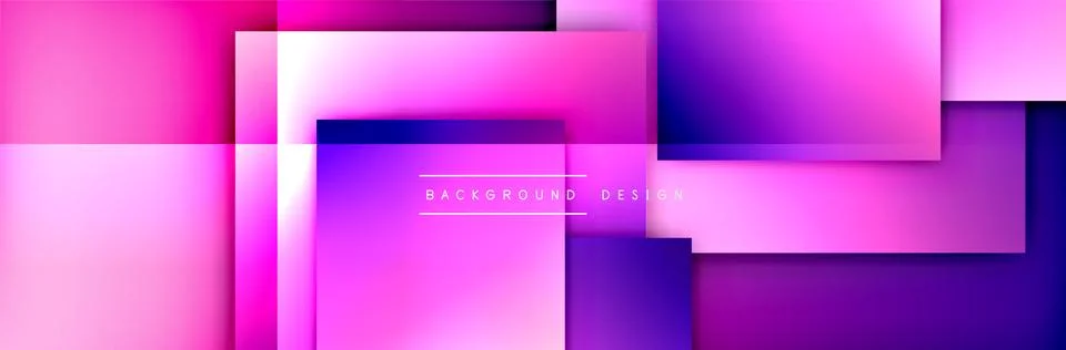 Square shapes composition geometric abstract background. 3D shadow effects and Stock Illustration