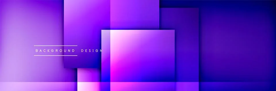 Square shapes composition geometric abstract background. 3D shadow effects and Illustrazione stock