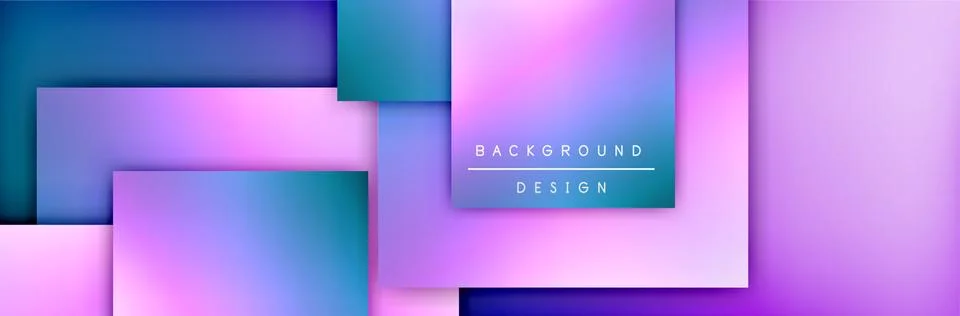 Square shapes composition geometric abstract background. 3D shadow effects and Stock Illustration