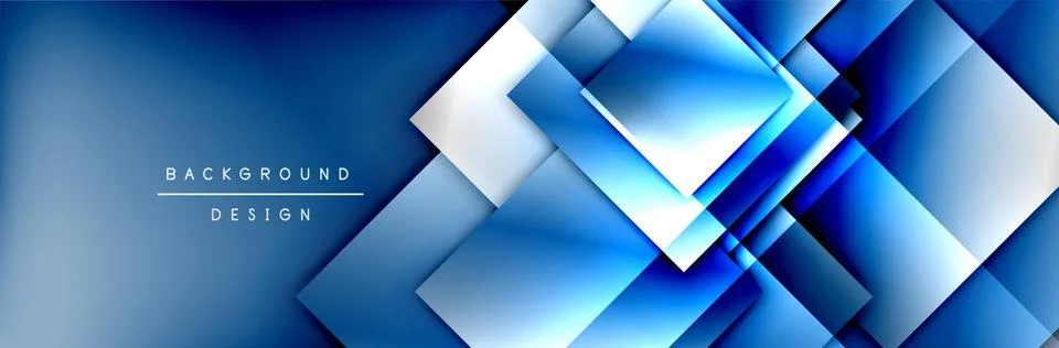 Square shapes composition geometric abstract background. 3D shadow effects and Stock Illustration