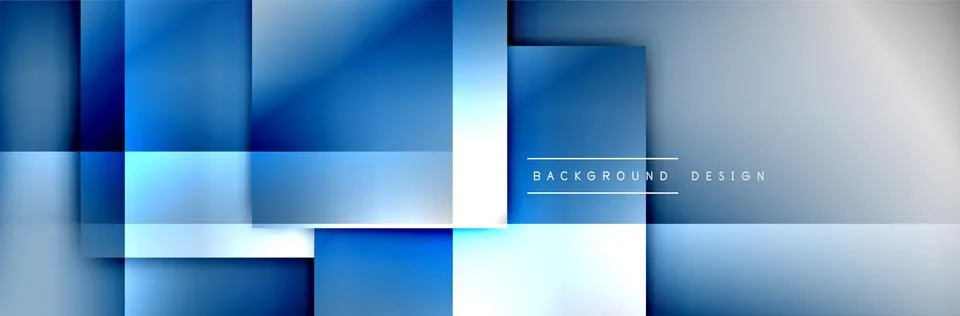 Square shapes composition geometric abstract background. 3D shadow effects and Illustrazione stock