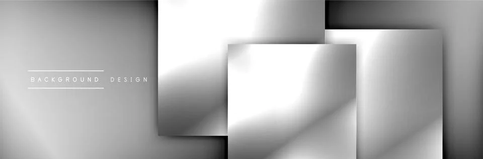 Square shapes composition geometric abstract background. 3D shadow effects and Illustrazione stock