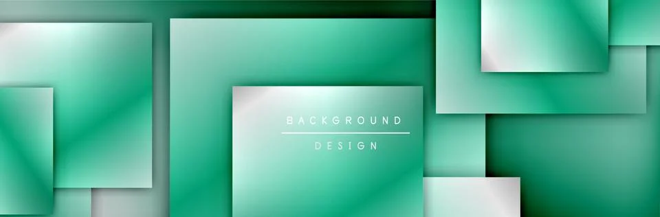 Square shapes composition geometric abstract background. 3D shadow effects and Illustrazione stock