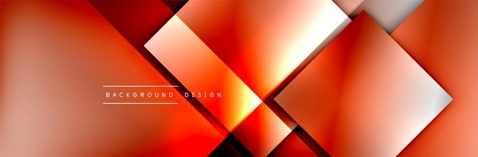 Square shapes composition geometric abstract background. 3D shadow effects and Illustrazione stock