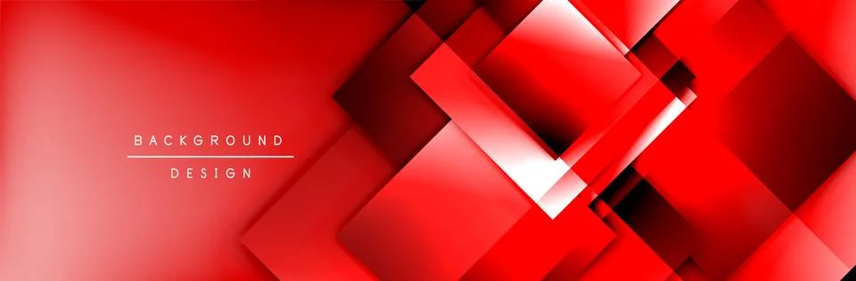 Square shapes composition geometric abstract background. 3D shadow effects and Stock Illustration