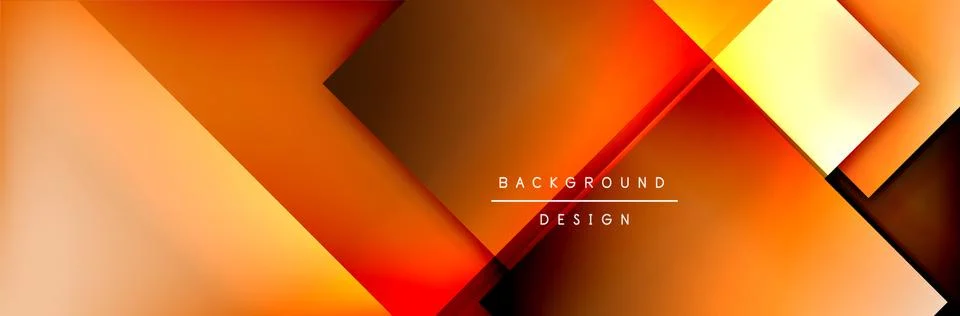 Square shapes composition geometric abstract background. 3D shadow effects and Illustrazione stock
