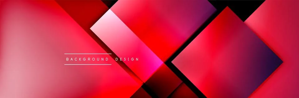Square shapes composition geometric abstract background. 3D shadow effects and Illustrazione stock
