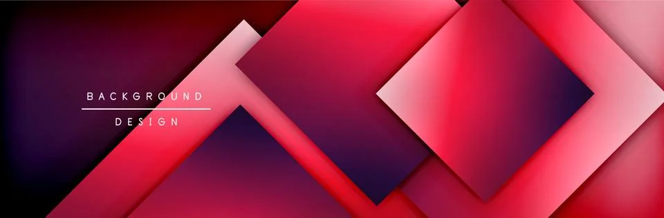 Square shapes composition geometric abstract background. 3D shadow effects and Stock Illustration