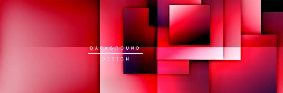 Square shapes composition geometric abstract background. 3D shadow effects and Stock Illustration