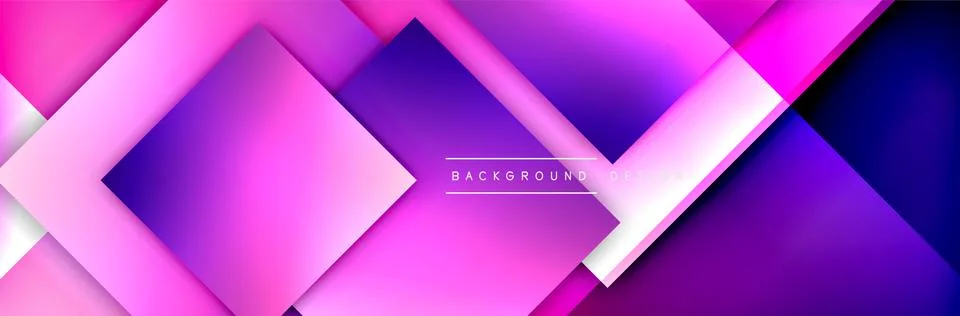 Square shapes composition geometric abstract background. 3D shadow effects and Stock Illustration
