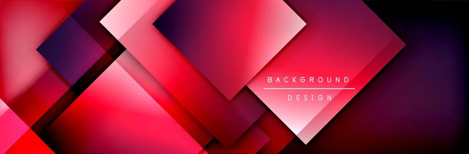 Square shapes composition geometric abstract background. 3D shadow effects and Stock Illustration