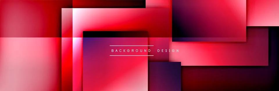 Square shapes composition geometric abstract background. 3D shadow effects and Stock Illustration