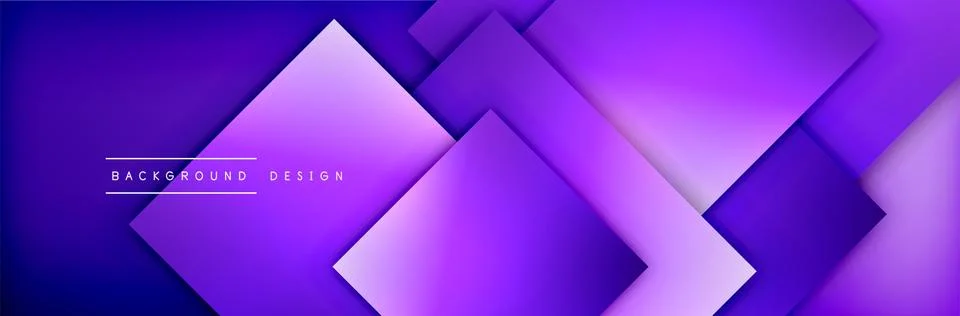 Square shapes composition geometric abstract background. 3D shadow effects and Stock Illustration