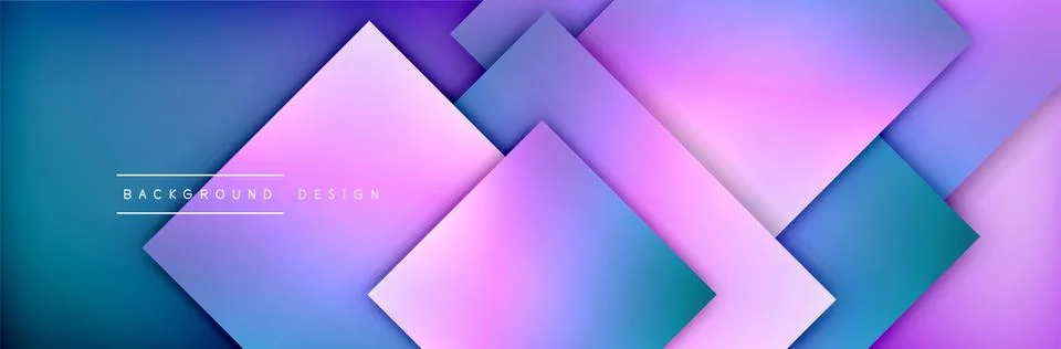Square shapes composition geometric abstract background. 3D shadow effects and Stock Illustration