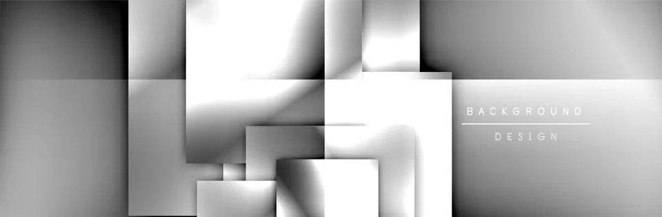 Square shapes composition geometric abstract background. 3D shadow effects and Stock Illustration