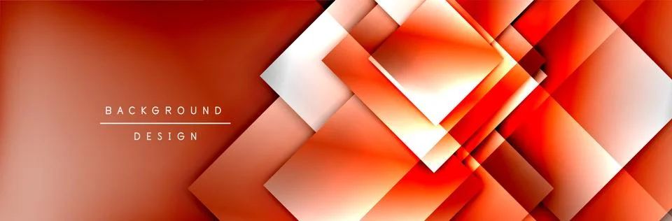 Square shapes composition geometric abstract background. 3D shadow effects and Illustrazione stock