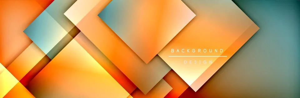 Square shapes composition geometric abstract background. 3D shadow effects and イラスト素材