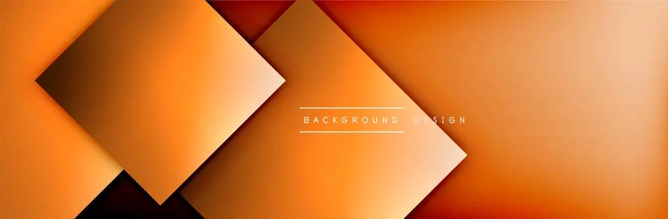 Square shapes composition geometric abstract background. 3D shadow effects and Stock Illustration