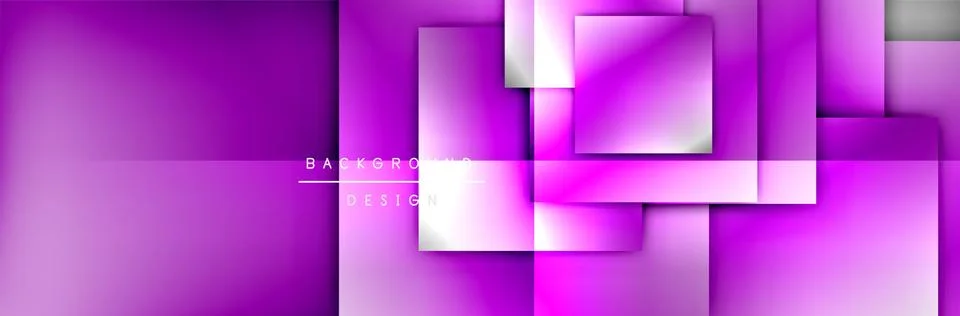 Square shapes composition geometric abstract background. 3D shadow effects and Stock Illustration