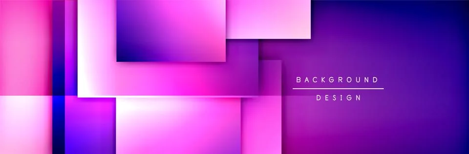 Square shapes composition geometric abstract background. 3D shadow effects and Illustrazione stock