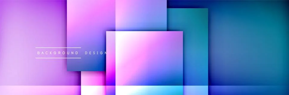Square shapes composition geometric abstract background. 3D shadow effects and Stock Illustration