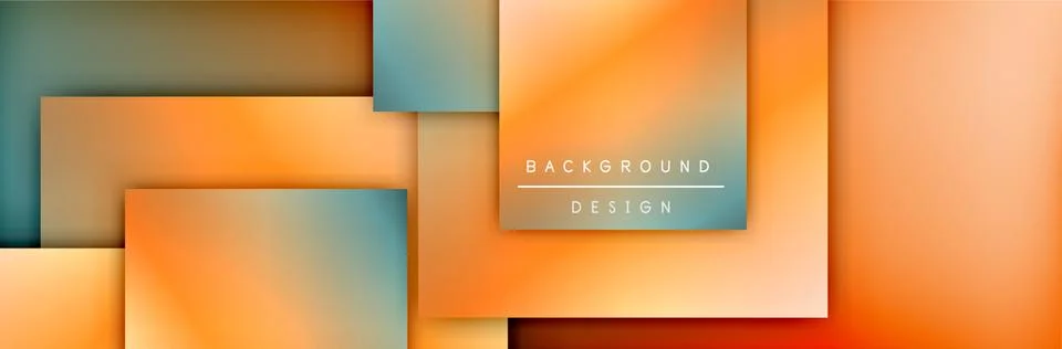 Square shapes composition geometric abstract background. 3D shadow effects and Stock Illustration