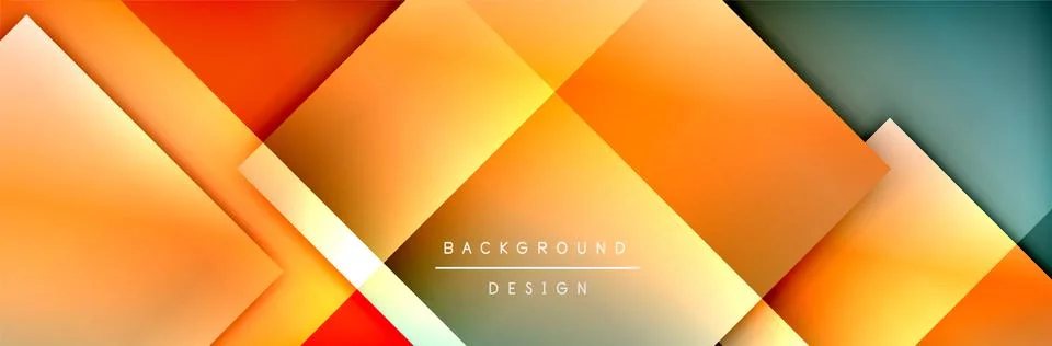 Square shapes composition geometric abstract background. 3D shadow effects and イラスト素材
