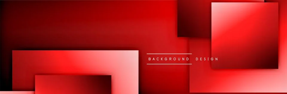 Square shapes composition geometric abstract background. 3D shadow effects and Illustrazione stock