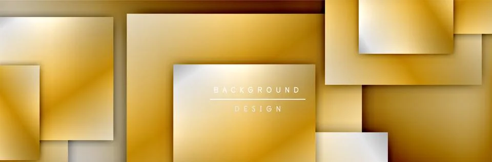 Square shapes composition geometric abstract background. 3D shadow effects and Stock Illustration