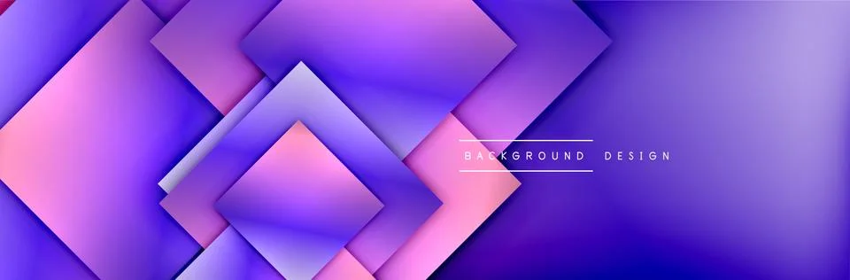 Square shapes composition geometric abstract background. 3D shadow effects and 스톡 일러스트