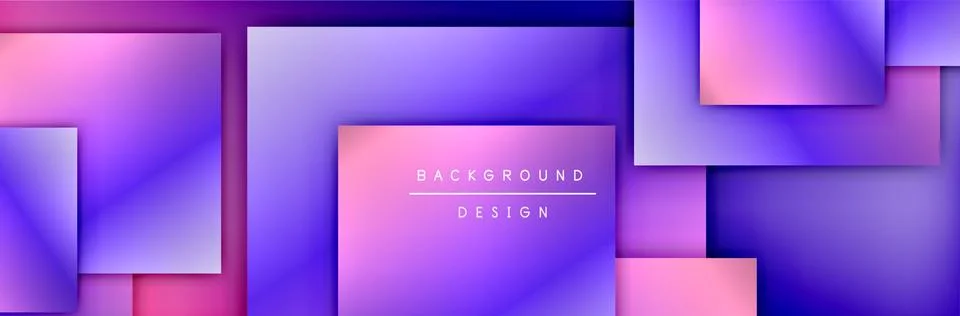 Square shapes composition geometric abstract background. 3D shadow effects and Illustrazione stock