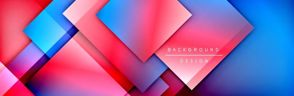 Square shapes composition geometric abstract background. 3D shadow effects and Illustrazione stock