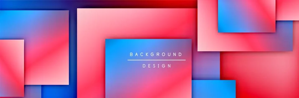 Square shapes composition geometric abstract background. 3D shadow effects and Illustrazione stock