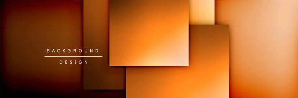 Square shapes composition geometric abstract background. 3D shadow effects and Stock Illustration