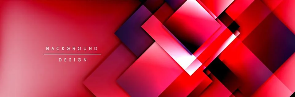Square shapes composition geometric abstract background. 3D shadow effects and Illustrazione stock