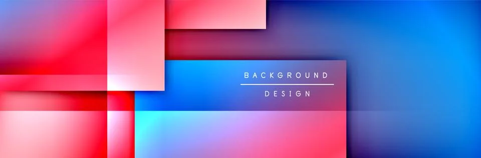 Square shapes composition geometric abstract background. 3D shadow effects and Illustrazione stock