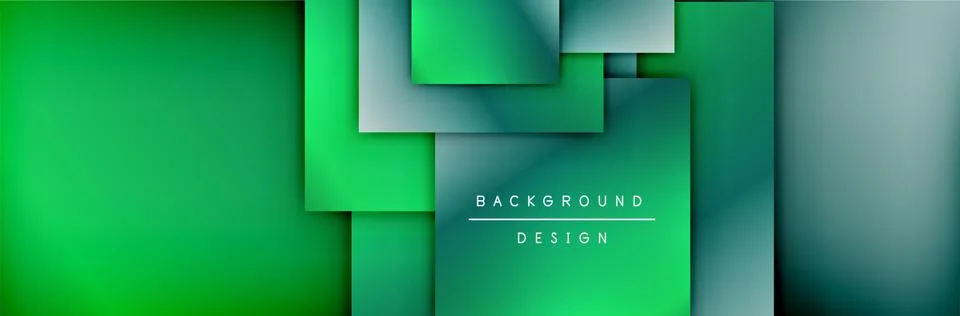 Square shapes composition geometric abstract background. 3D shadow effects and Illustrazione stock