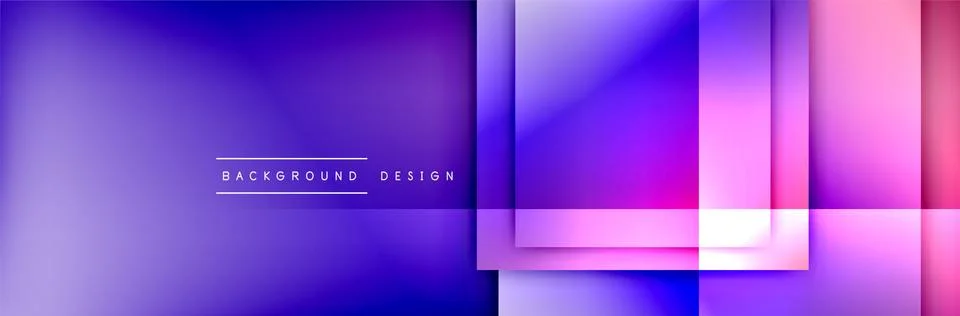 Square shapes composition geometric abstract background. 3D shadow effects and Illustrazione stock