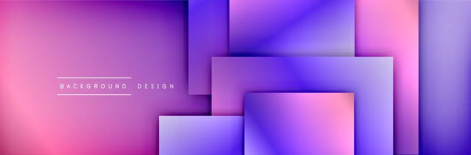 Square shapes composition geometric abstract background. 3D shadow effects and Illustrazione stock
