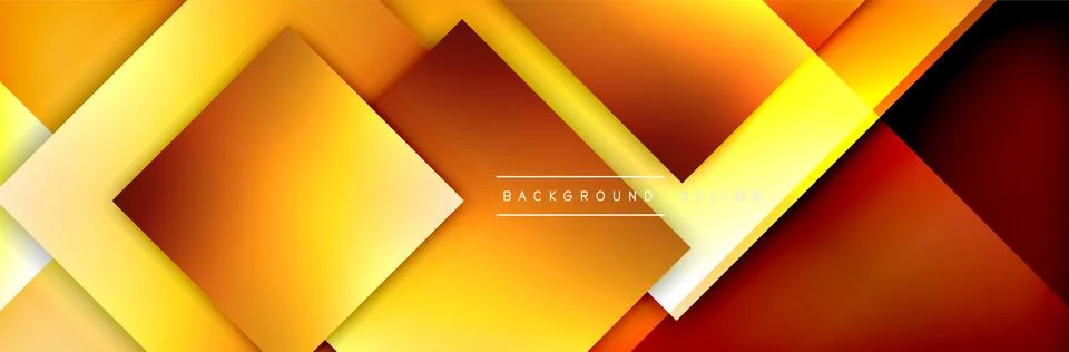 Square shapes composition geometric abstract background. 3D shadow effects and Stock Illustration