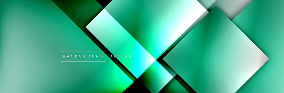 Square shapes composition geometric abstract background. 3D shadow effects and Illustrazione stock